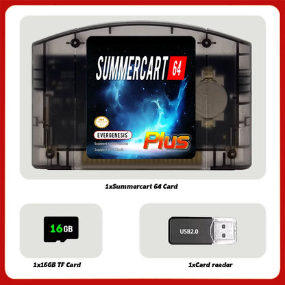 SC64SummerCart Cartridge 800 in 1 Retro Open Source Game Card For Nintendo 64 JP/EU/US Video Game Console  16GB Card