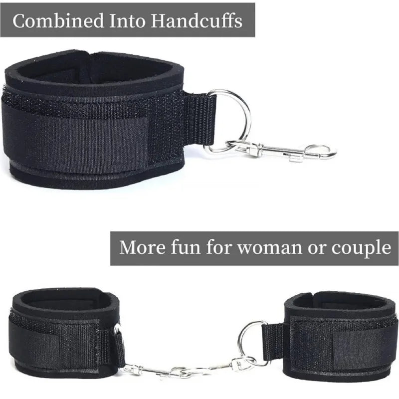 SM Hand and Leg Straps Adult Sex Toys Black Hand and Leg Cuffs Sm Handcuffs Ankle Cuffs Alternative Toys Sex Toy  Couples