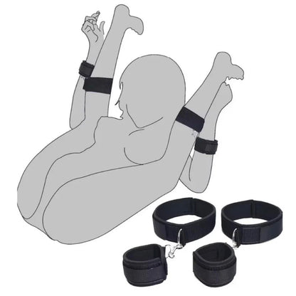 SM Hand and Leg Straps Adult Sex Toys Black Hand and Leg Cuffs Sm Handcuffs Ankle Cuffs Alternative Toys Sex Toy  Couples