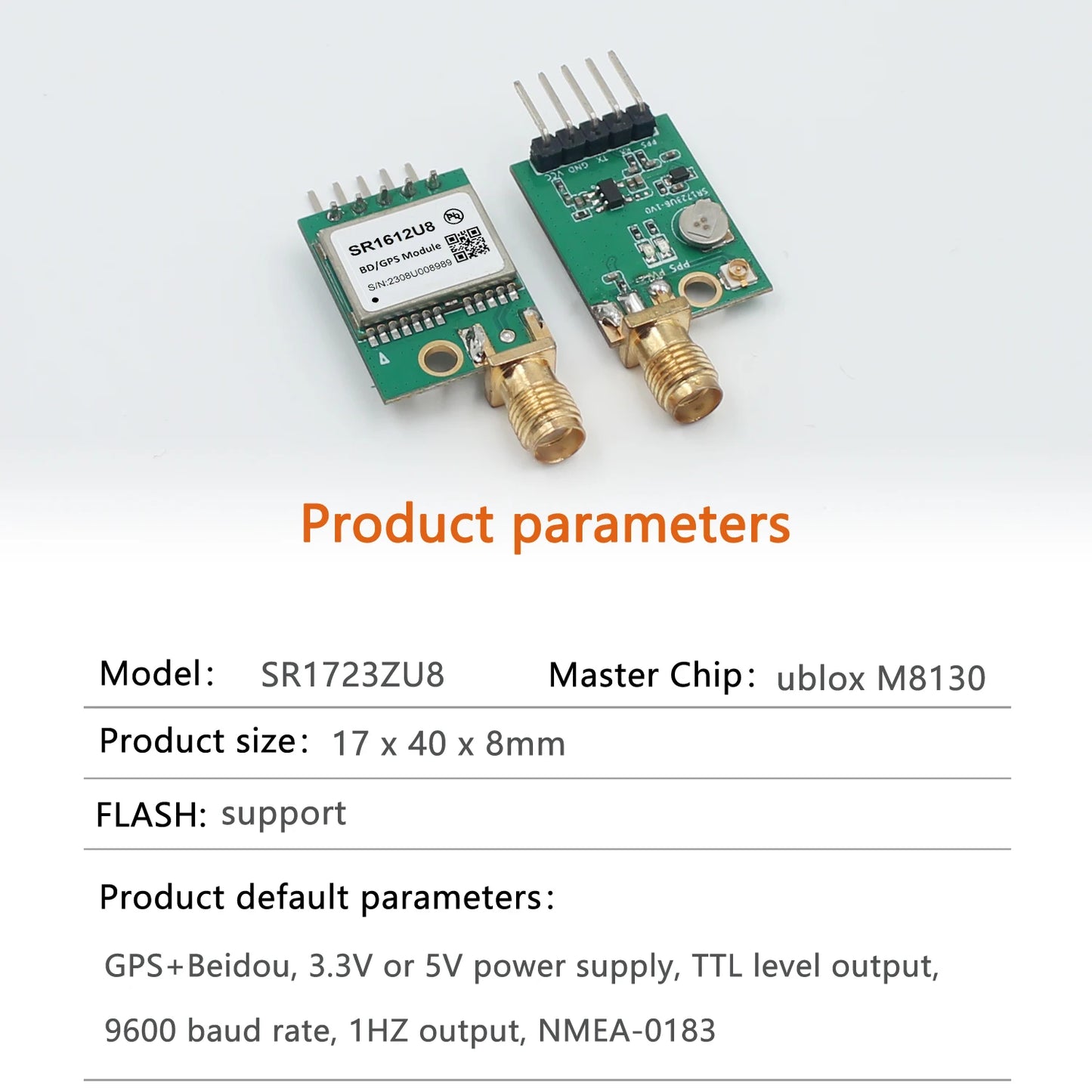 SR1723 Dual mode Beidou high-precision positioning module board sending 51 Arduino STM32 microcontroller routine