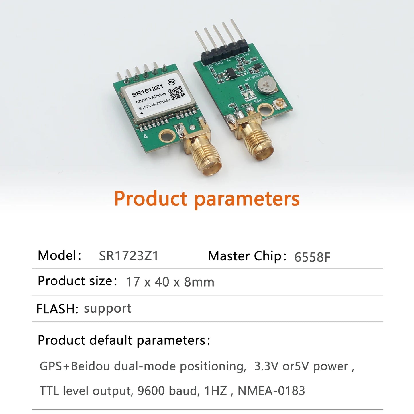 SR1723 Dual mode Beidou high-precision positioning module board sending 51 Arduino STM32 microcontroller routine