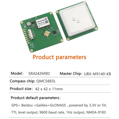 SR4242 Beidou GPS module ubbox F10N-00B high-precision sub meter level module electronic compass high-precision timing