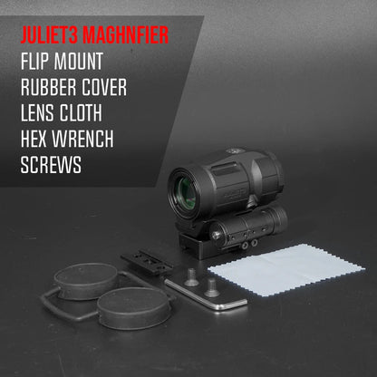 SS JULIET3 magnifier 3X Work With Reflex Optics Red Dot Sight For gatilho airsoft Push-Button Mount with Spacers