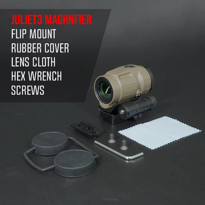 SS JULIET3 magnifier 3X Work With Reflex Optics Red Dot Sight For gatilho airsoft Push-Button Mount with Spacers