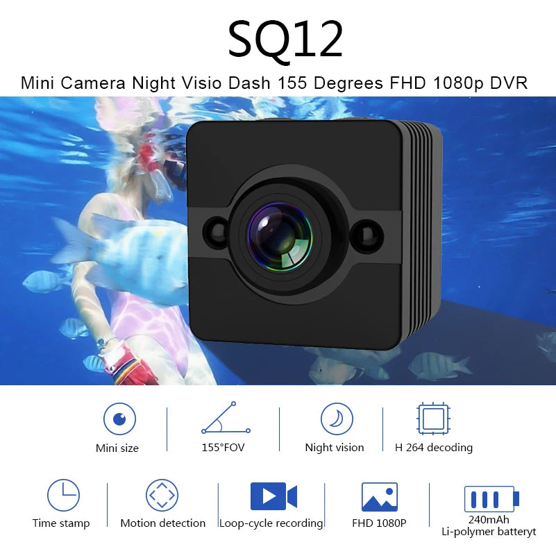 PCNew Arrival SQ12 HD 1080P Mini Camera Night Vision Mini Camcorder Sport O