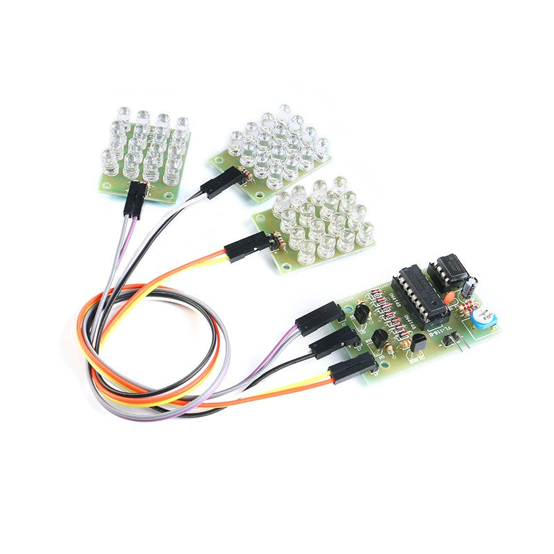 CD4017 + NE555 Flash Light Explosion-flashing LED Suite Self DIY Learning Electronic Kit Strobe Module Production Design