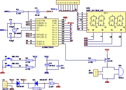 AT89C2051 C51 Digital LED Display 4 Bits Electronic Clock Production Suite DIY Kit 0.56 Inch Red Two Alarm