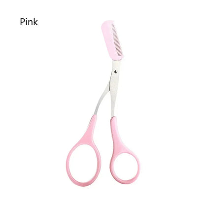 Safe Eyebrow Trimmer Makeup Products Stainless Steel Eyebrow Scissors with Comb Hair Removal Shaver Eyebrow Shaping Makeup Tools