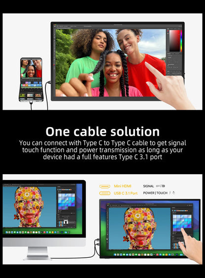 Gtooza_UPERFECT 120Hz Portable Touchscreen Monitor 18.5" HDR 300cd/m² FHD 1080P PS5 Gaming Display With HDMI USB C  Laptop MAC Phone gtooza.com