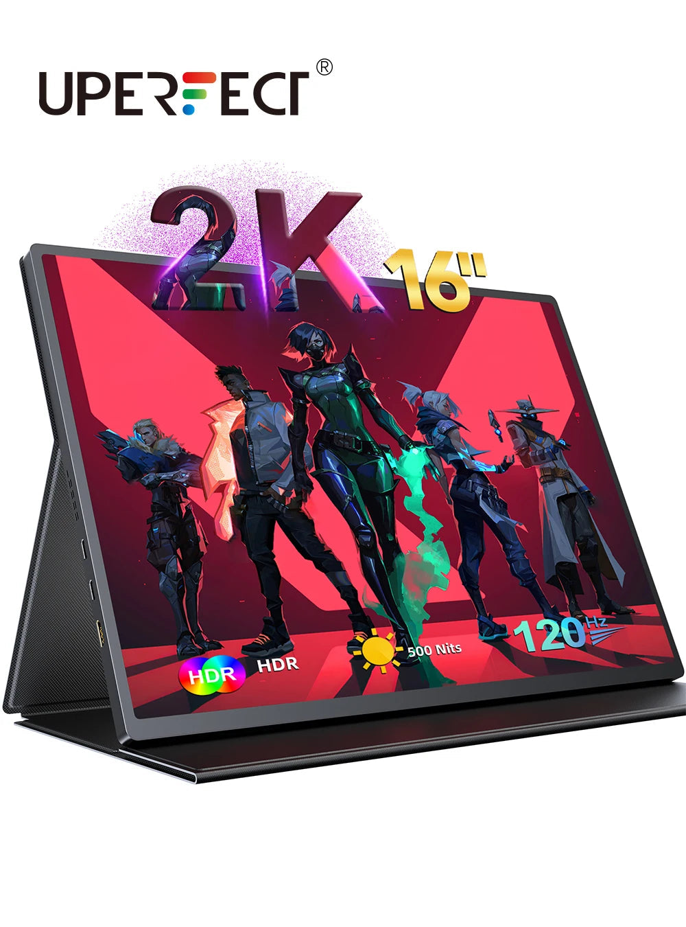 Gtooza_UPERFECT 16" 2K Portable Monitor 2560*1600 16:10 100%sRGB 500Cd/m² 120Hz Gaming Display  Xbox PS5 Switch Laptop Mac Phone gtooza.com