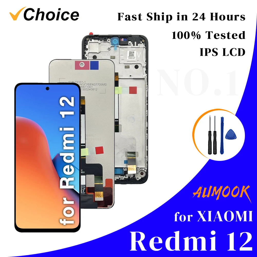 Gtooza_6.79" Screen  Redmi 12 4G/5G LCD Display Touch Screen Digiziter Assembly pantalla  Xiaomi Redmi12 With Frame LCD Display gtooza.com