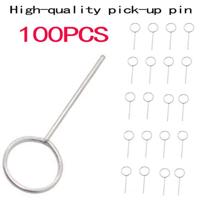 PC 100pcs Eject Sim Card Ejector Tool Pick-up Pin Universal Mobile Phone Remover Tray to Open For IPhone 13 Xiaomi Samsung huawei