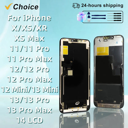 Gtooza_CHOICE AAA+ OLED  iPhone X XR XS Display 3D Touch Screen Digitizer  11 Pro 12 Mini 13 Pro Max 14 Plus LCD Replacement Part gtooza.com