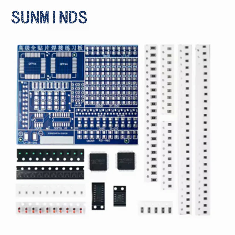 1kit SMT SMD Component Welding Practice Board Soldering DIY Kit Resitor Diode Transistor By start Learning Electronic