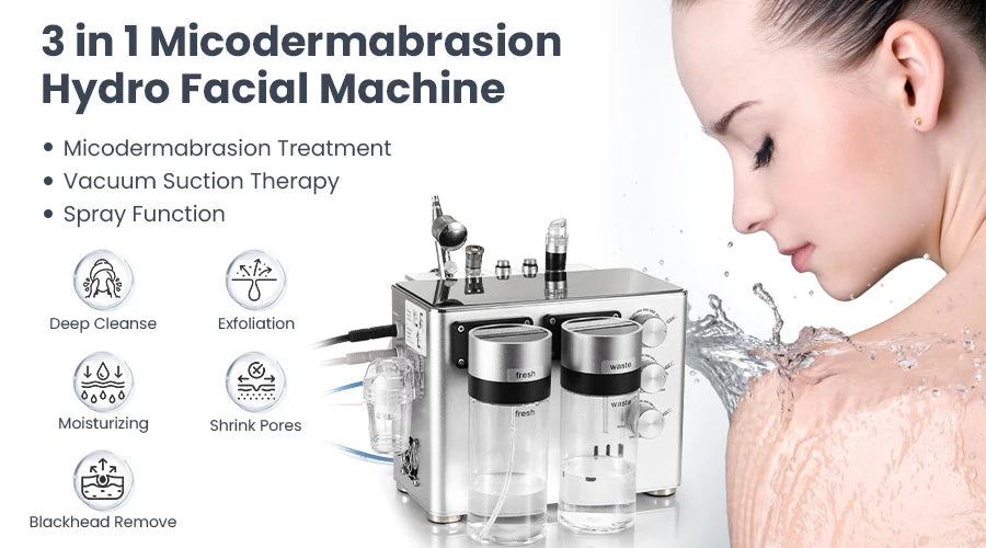 PC 3 In 1 Hydro Dermabrasion Machine Deep Cleansing Machine Facial Clean De