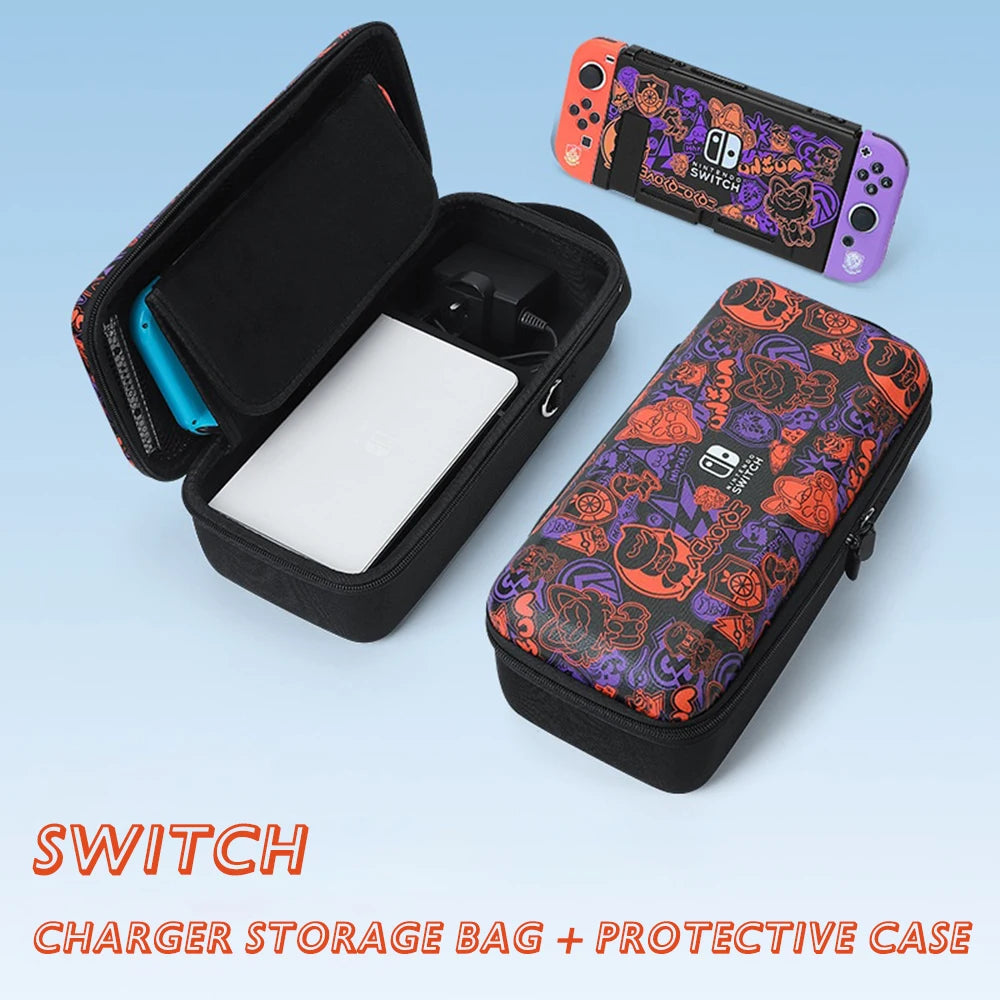 Scarlet Violet For Nintendo Switch OLED EVA Carrying Case Set Bag Base Housing Keycap Shell Game Accessories