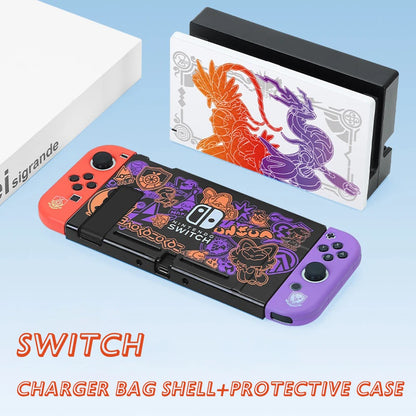 Scarlet Violet For Nintendo Switch OLED EVA Carrying Case Set Bag Base Housing Keycap Shell Game Accessories