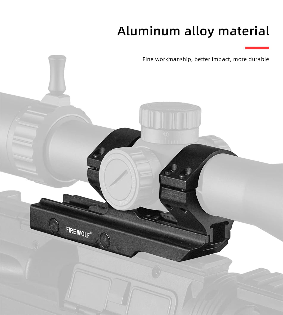 Fire Wolf Adjustable Spacing Extended Scope Mount with Picatinny Base