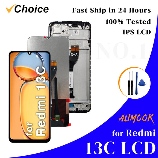 Gtooza_13C IPS LCD  Redmi 13C 5G Screen Display Touch Screen Digiziter Assembly pantalla  Xiaomi Redmi 13C With Frame LCD Display gtooza.com