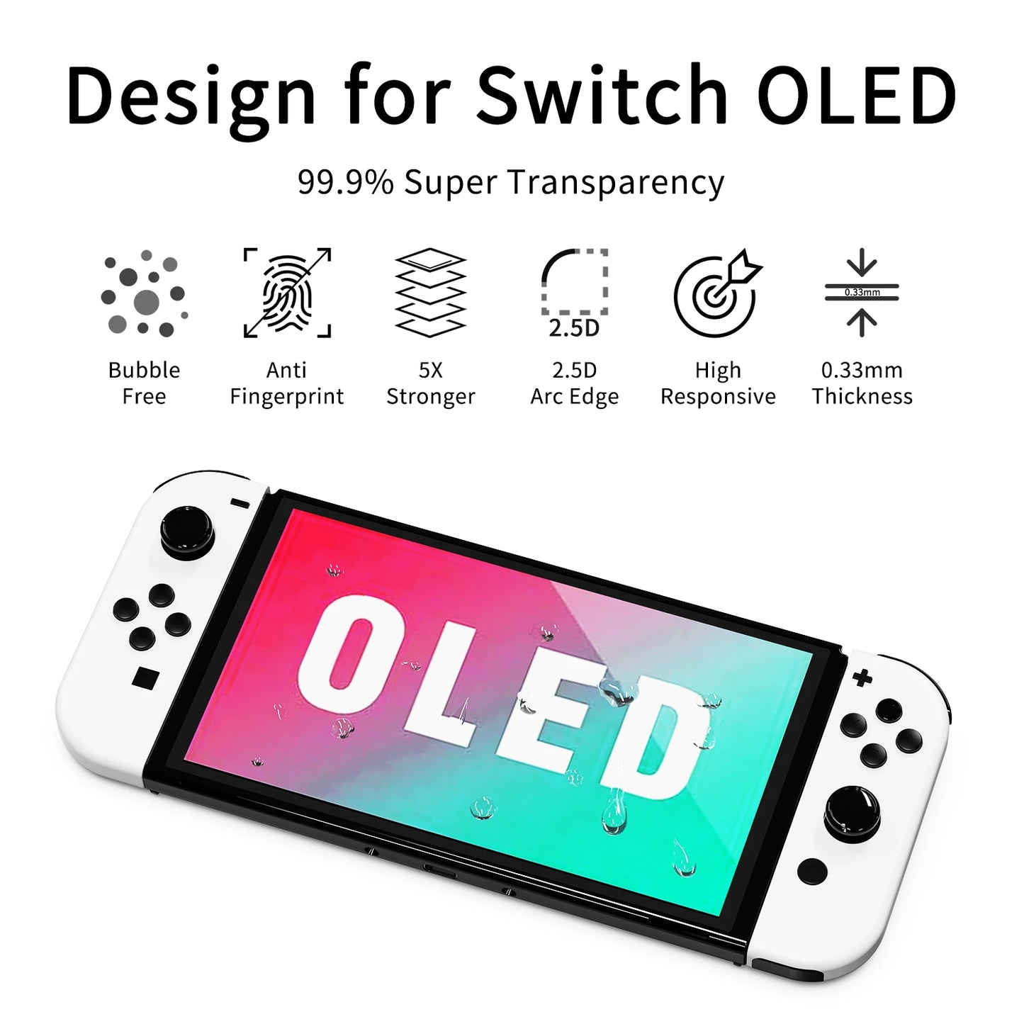 Screen Protector Designed for Switch /Switch OLED With Auto Alignment  Reinforced Glass Screen Protector