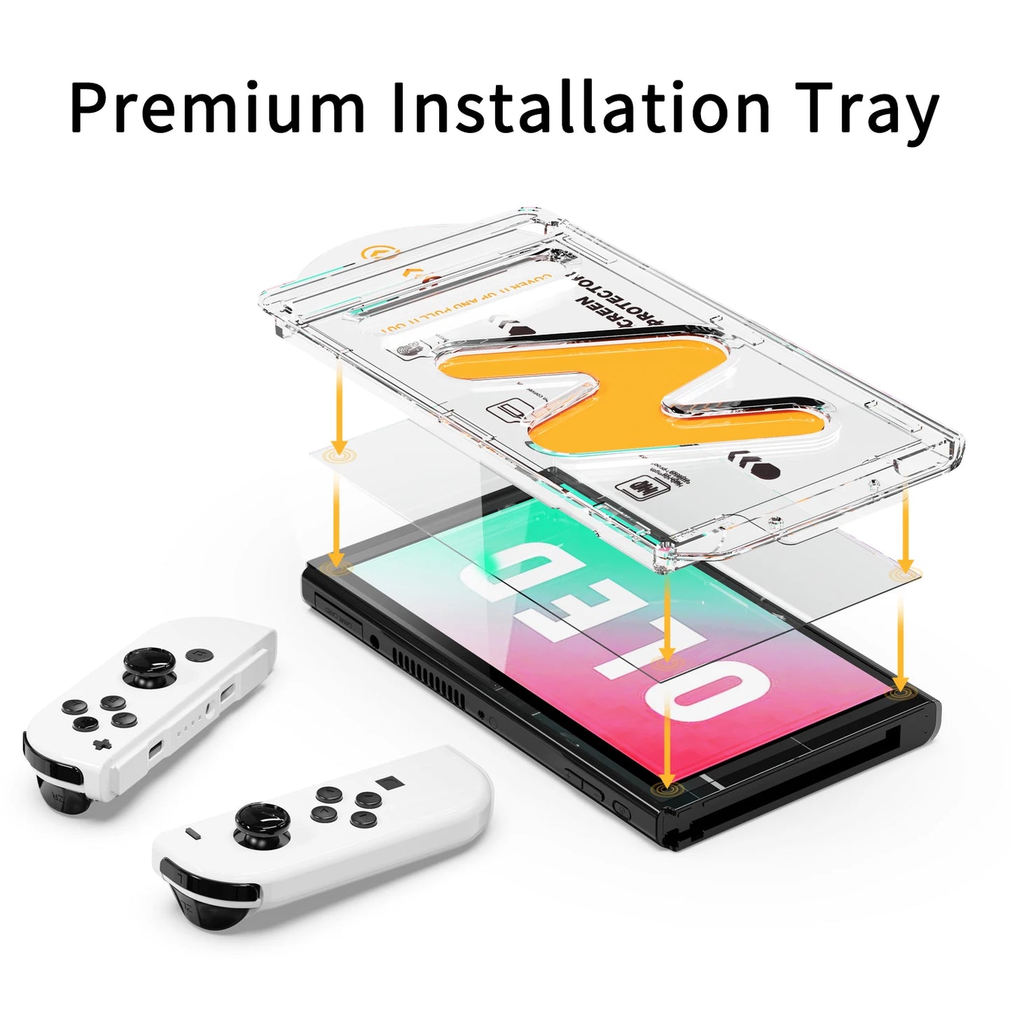 Screen Protector Designed for Switch /Switch OLED With Auto Alignment  Reinforced Glass Screen Protector