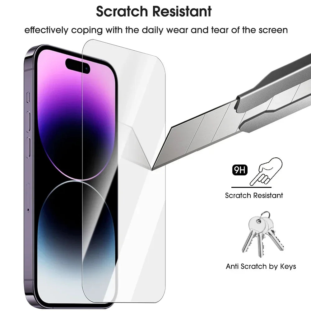 Screen Protectors HD Tempered Glass For iphone 16/16Plus/16Pro Max Full Cover Anti-Scratch Tempered Film For iPhone 16 Series