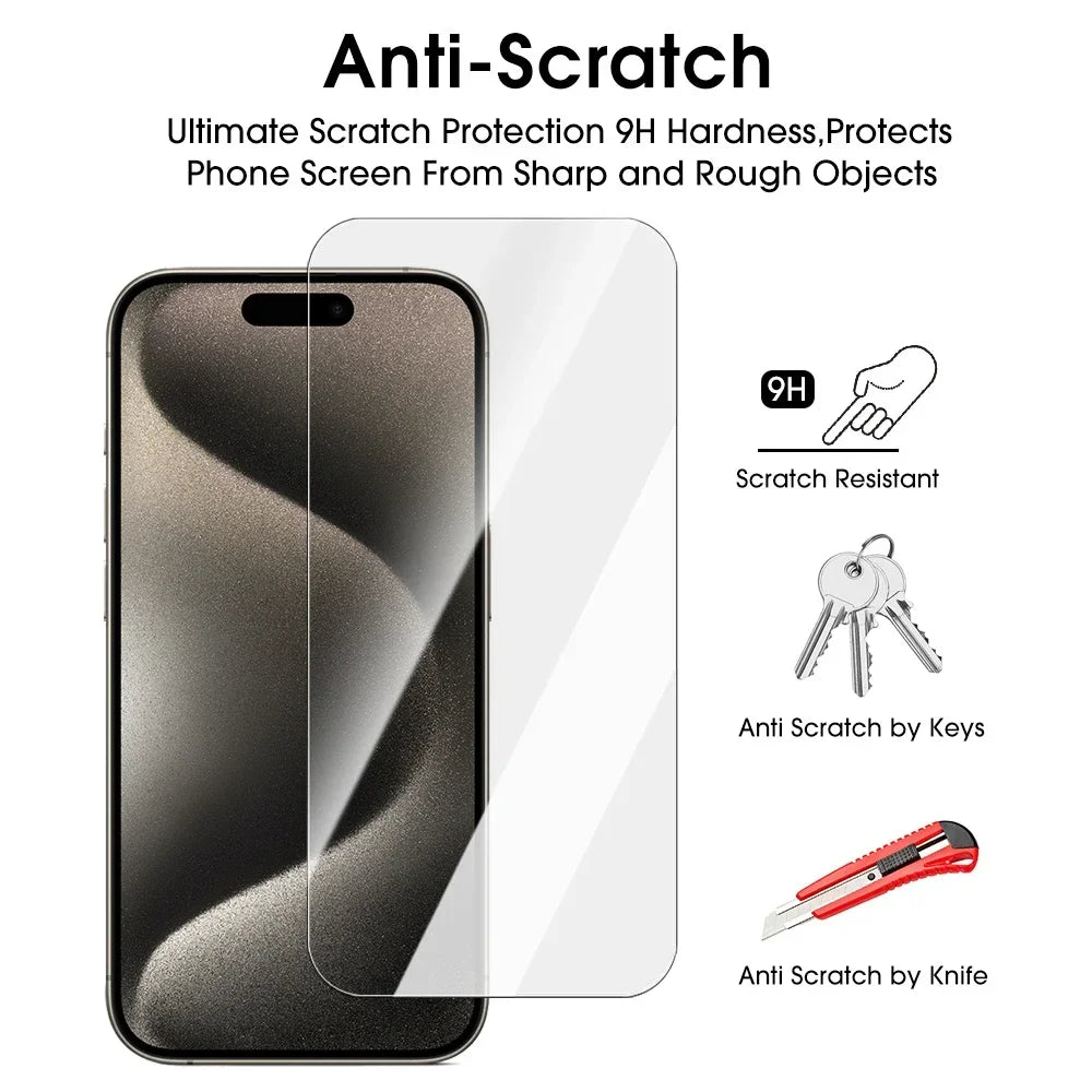 Screen Protectors HD Tempered Glass For iphone 16/16Plus/16Pro Max Full Cover Anti-Scratch Tempered Film For iPhone 16 Series