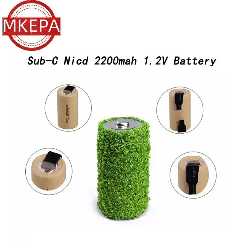 PC Screwdriver Electric Drill SC Batteries 1.2V 2200mAh Sub C Ni-Cd Rechargeable Battey With Tab Power Tool NiCd SUBC Cells