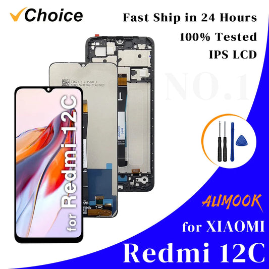 Gtooza_6.71" Screen  Redmi 12C LCD Display Touch Screen Digiziter Assembly pantalla  Xiaomi Redmi12C With Frame LCD Display gtooza.com