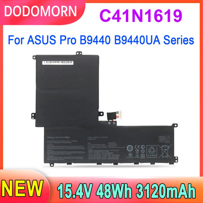 PC DODOMORN C41N1619 Laptop Battery For ASUS Pro B9440 B9440UA-GV0094R/GV0100T/GV0056R/XS74/XS51/7200/7500/8550 B9440FA  B9440 48Wh