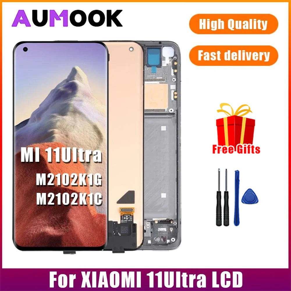 Gtooza_6.81" AMOLED Display  Xiaomi11Ultra LCD Display Touch Screen Digitizer  MI 11Ultra With Frame LCD Replacement gtooza.com