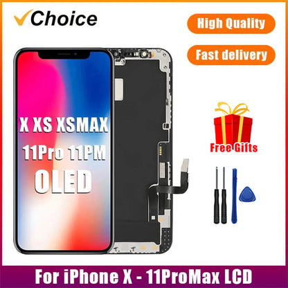 Gtooza_AAA+ OLED  iPhone X XS 11ProMax LCD  iPhone12ProMax 13 14 OLED Display Touch Screen Digitizer Assembly  11 XR Screen gtooza.com