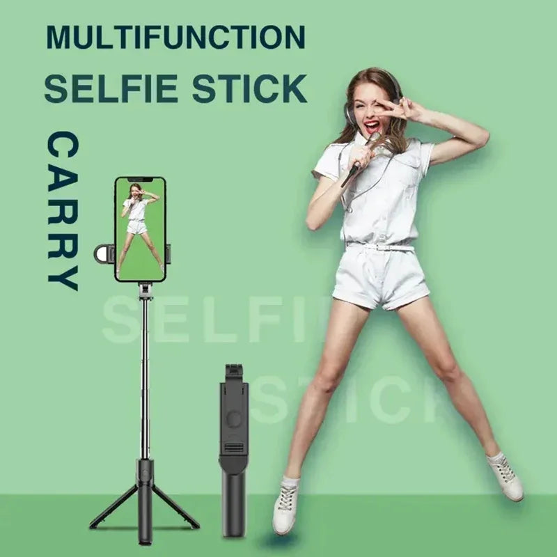 PCSelfie Stick Wireless Bluetooth Selfies Stick With Fill Light Foldable Po