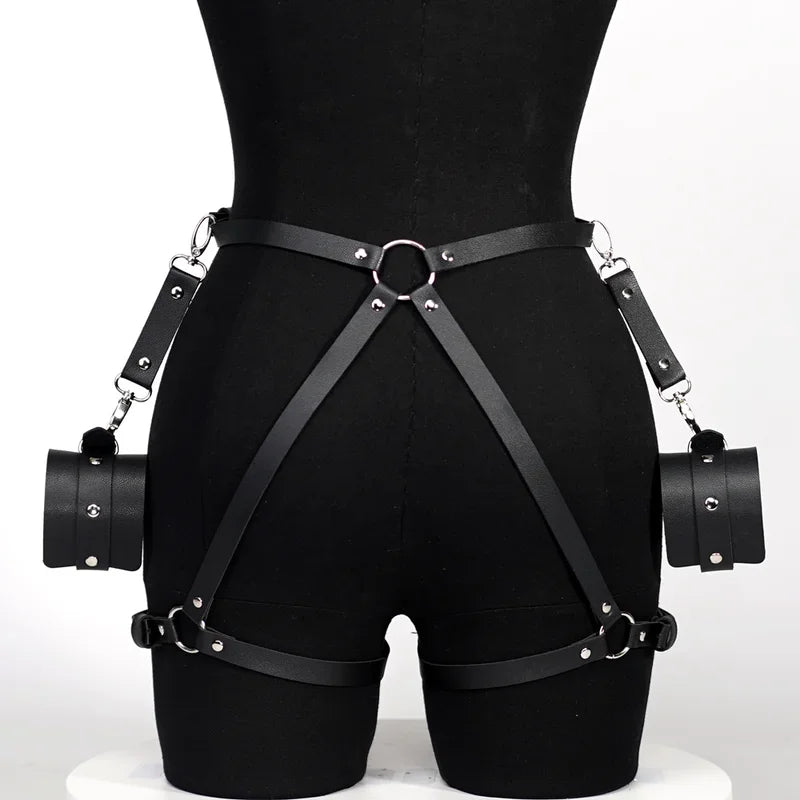 Gtooza_Sexy Leg Harness Thigh Garter Belt Leather Sex Toys Bdsm Bondage Lingerie Goth  Women Festival Rave Outfit gtooza.com