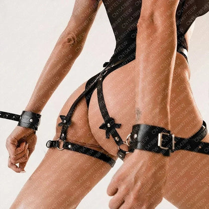 Gtooza_Sexy Leg Harness Thigh Garter Belt Leather Sex Toys Bdsm Bondage Lingerie Goth  Women Festival Rave Outfit gtooza.com