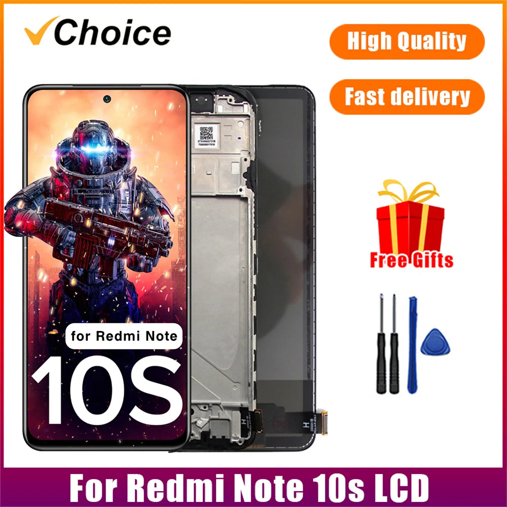 Gtooza_Tested AMOLED  Redmi Note10s Display Touch Screen Digitizer Assembly Parts  Xiaomi Redmi Note10 4G With Frame LCD gtooza.com