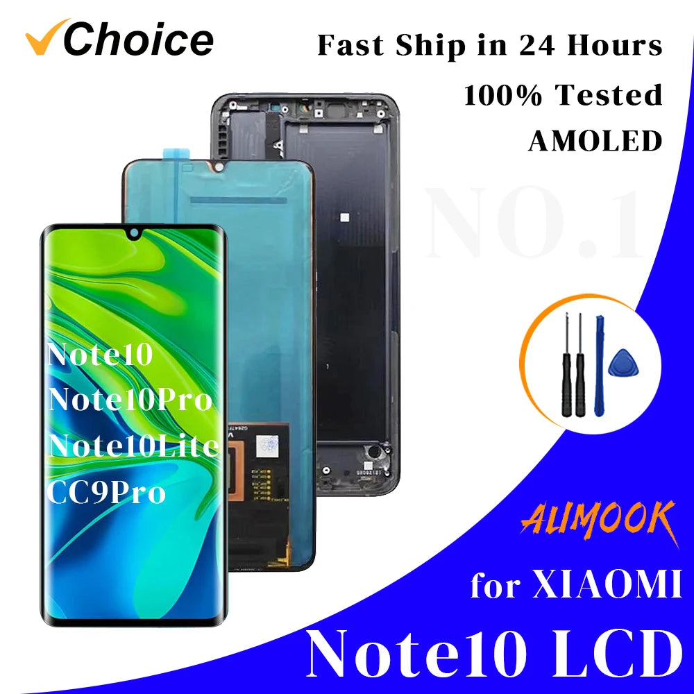 Gtooza_CC9Pro AMOLED  Xiaomi Note10 LCD Display Touch Screen Assembly  Xiaomi CC9Pro Note10Pro Note10Lite LCD Replacement Parts gtooza.com