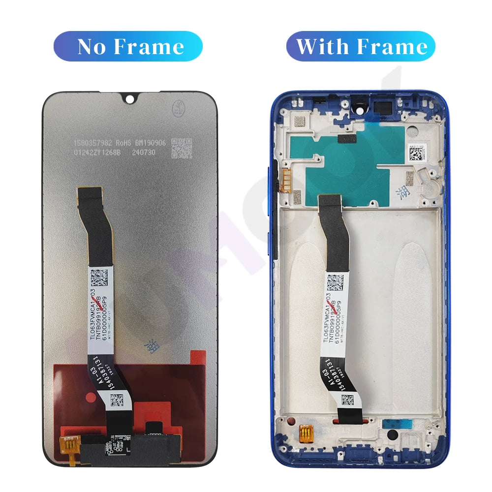 Gtooza_ Redmi Note8 LCD Display Touch Screen Digiziter Assembly pantalla  Xiaomi Redmi Note8 With Frame LCD Display gtooza.com