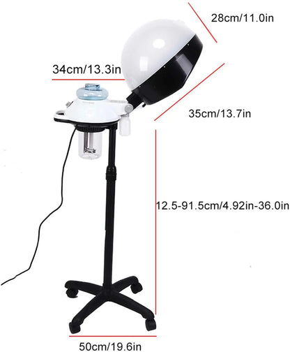 PC Shampoo Hair Steamer Rolling Stand Hooded Hair Dyeing Coloring Perming Conditioning Salon Spa Steamer Height Adjustable bonnets