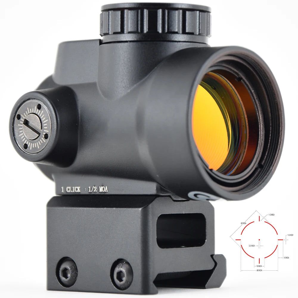 Shooin Optics Red Dot Sight Collimator High Low 20mm Picatinny Rail Mount Base With Anti-Reflective Protective Lens Cover