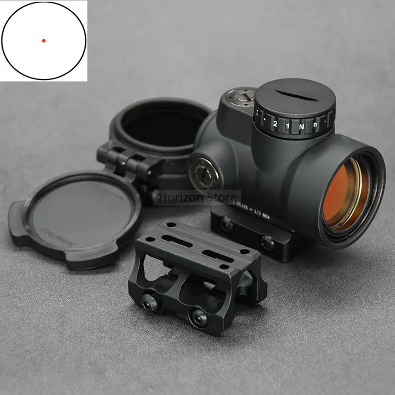 Shooin Optics Red Dot Sight Collimator High Low 20mm Picatinny Rail Mount Base With Anti-Reflective Protective Lens Cover