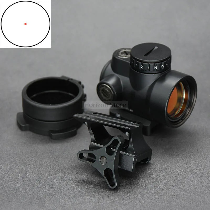 Shooin Optics Red Dot Sight Collimator High Low 20mm Picatinny Rail Mount Base With Anti-Reflective Protective Lens Cover