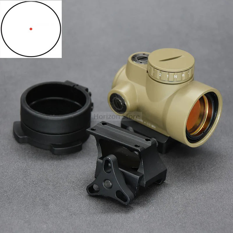 Shooin Optics Red Dot Sight Collimator High Low 20mm Picatinny Rail Mount Base With Anti-Reflective Protective Lens Cover