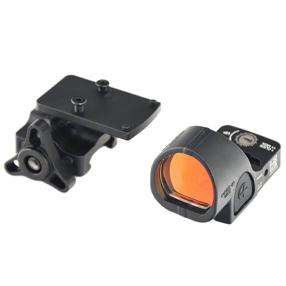 Shooin Optics Red Dot Sight Collimator High Low 20mm Picatinny Rail Mount Base With Anti-Reflective Protective Lens Cover