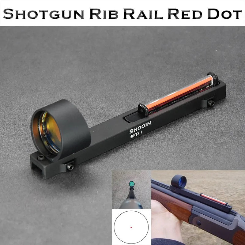 Shooin Optics SFD Lightweight 1x Red Dot Sight Solar Power Sigth For Shotguns RIB Mount Base