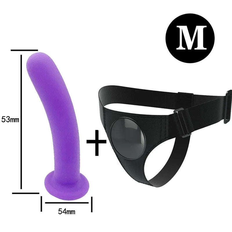 Gtooza_Silicone Anal Plug On Big Penis Harness Adjustable BDSM  Pants Lesbian Strap-on Dildos Sex Toy  Gay Female gtooza.com