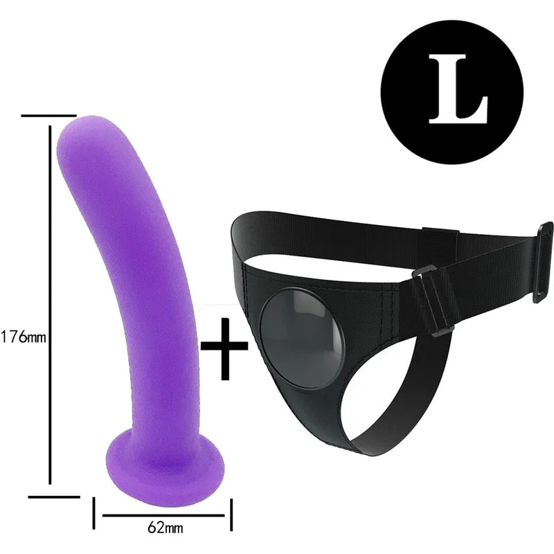 Gtooza_Silicone Anal Plug On Big Penis Harness Adjustable BDSM  Pants Lesbian Strap-on Dildos Sex Toy  Gay Female gtooza.com