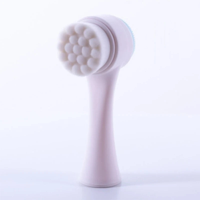 Silicone Face Cleansing Brush Double-Sided Facial Cleanser Blackhead Removal Pore Cleaner Exfoliator Face Scrub Skin Care Tool