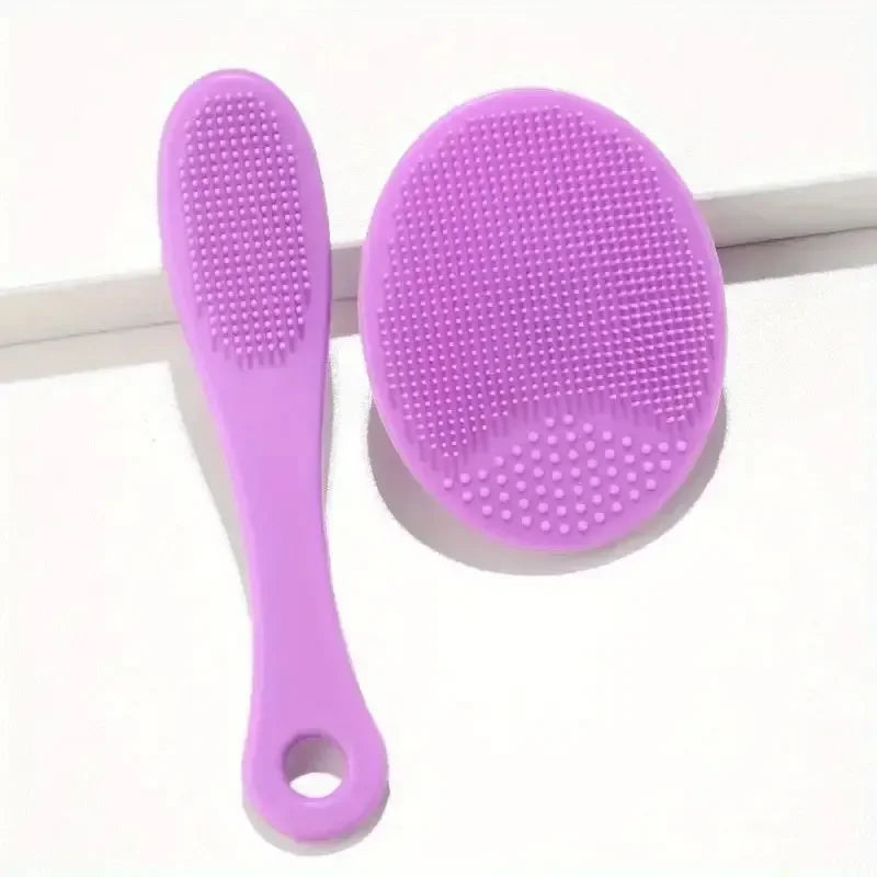 Silicone Facial Brush Cleaner Portable Blackhead Double-sided Massage Brushes Beauty Cleaning Tool Facial Nasal Scrub Skin Care