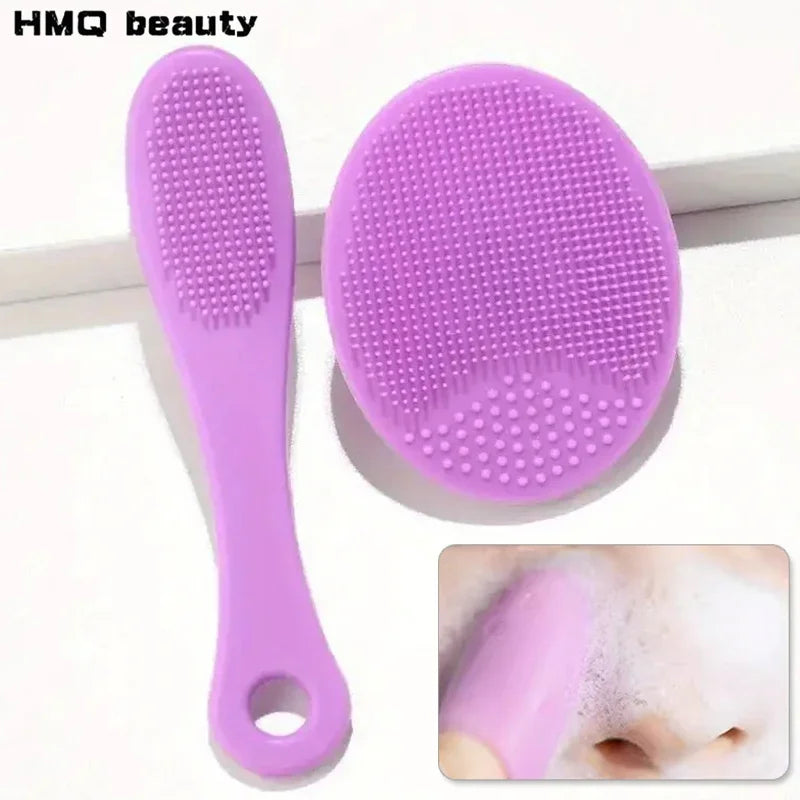 Silicone Facial Brush Cleaner Portable Blackhead Double-sided Massage Brushes Beauty Cleaning Tool Facial Nasal Scrub Skin Care